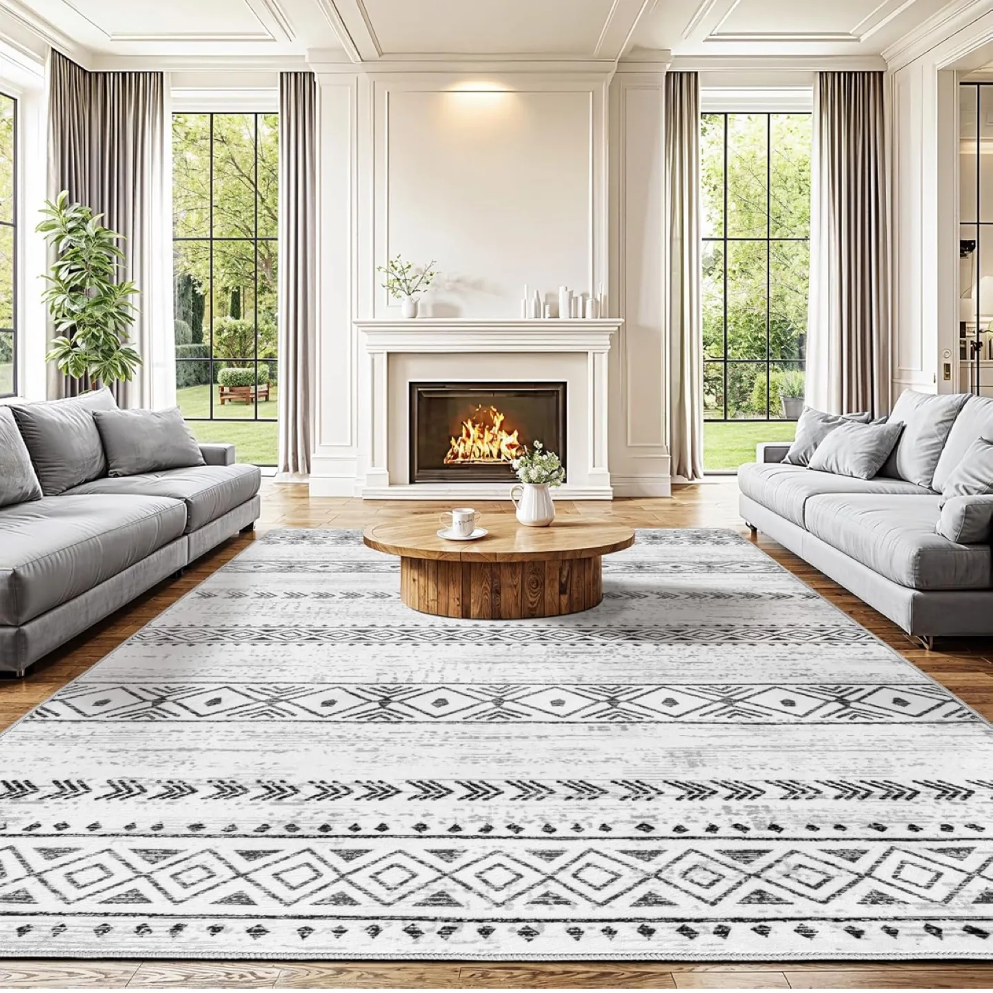Easy to Clean Area Rug - 8*10 Waterproof & Stain Resistant thumbnail