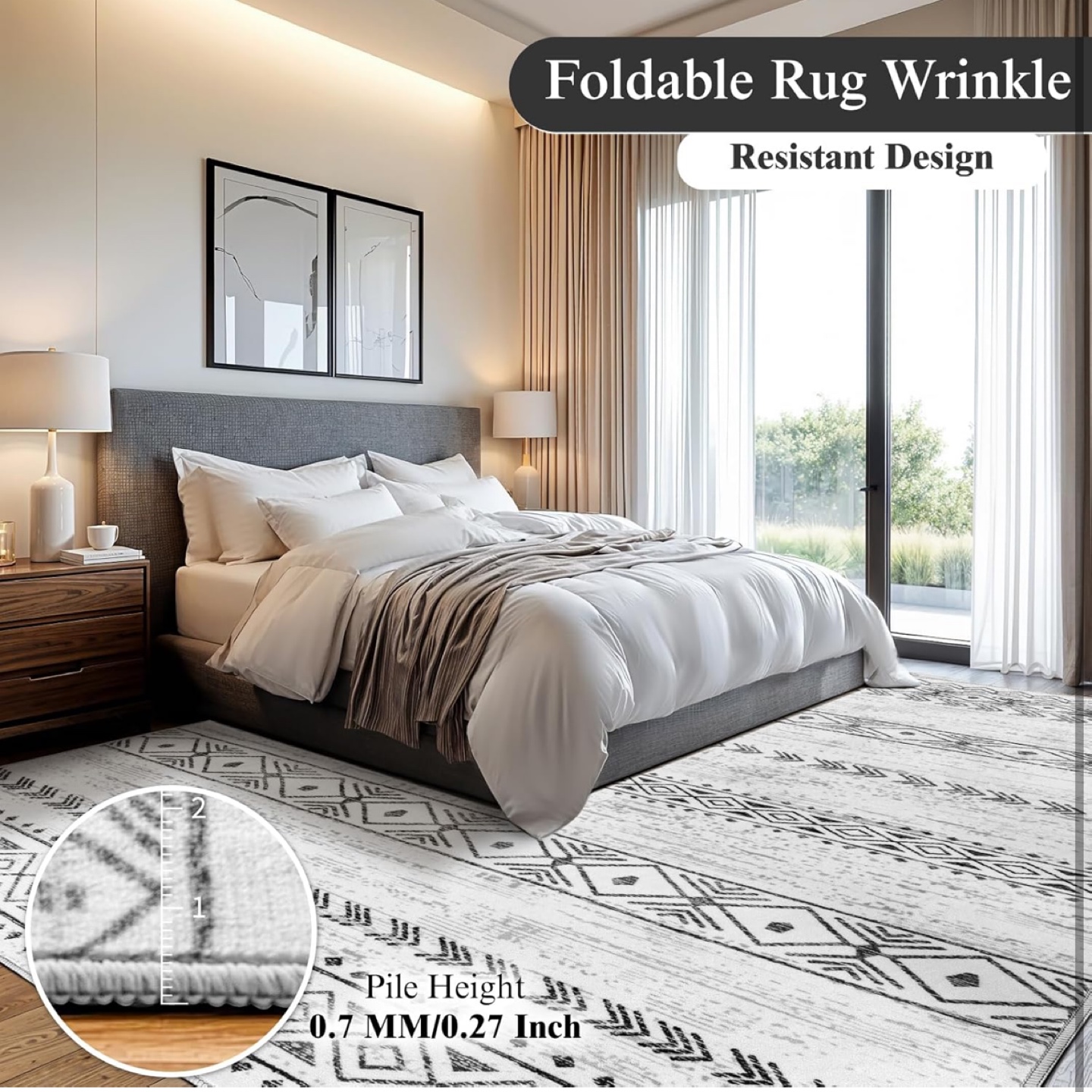 Easy to Clean Area Rug - 8*10 Waterproof & Stain Resistant - photo 3