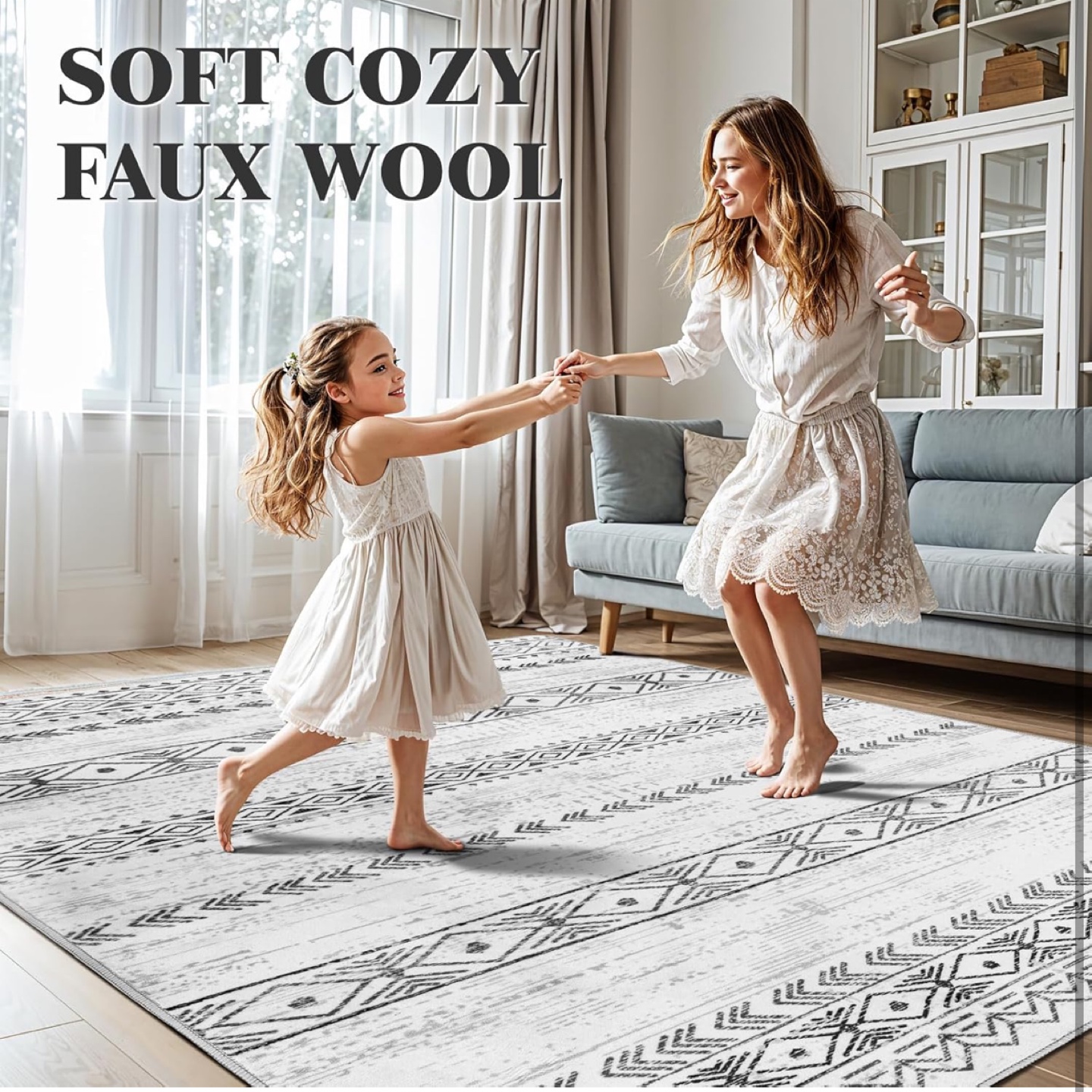 Easy to Clean Area Rug - 8*10 Waterproof & Stain Resistant - photo 4