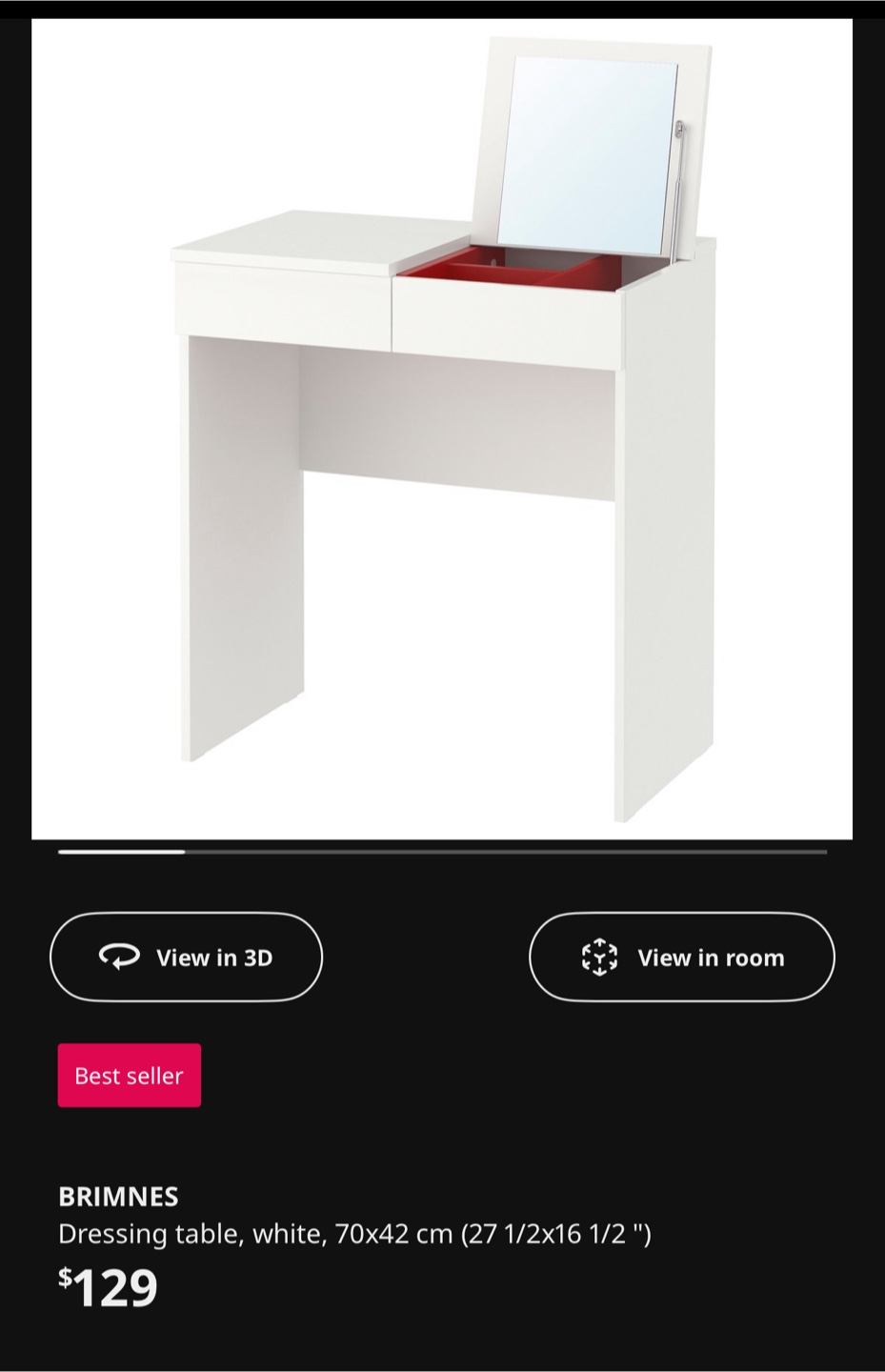 IKEA Brimnes Dressing Table - White