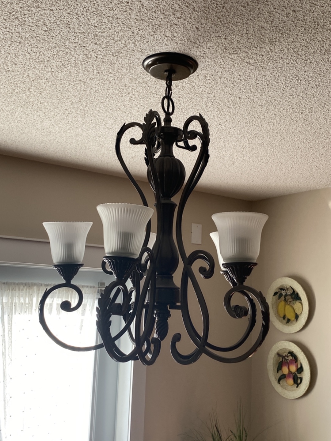 Large bronze chandelier