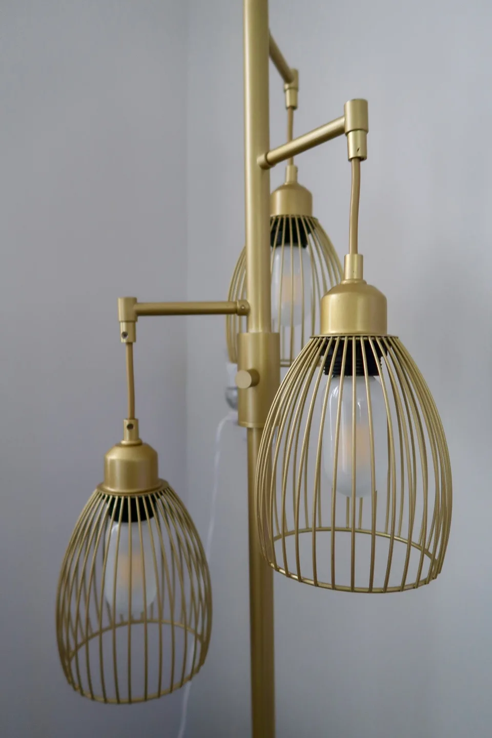 Gold Floor Lamp with 3 Lights thumbnail
