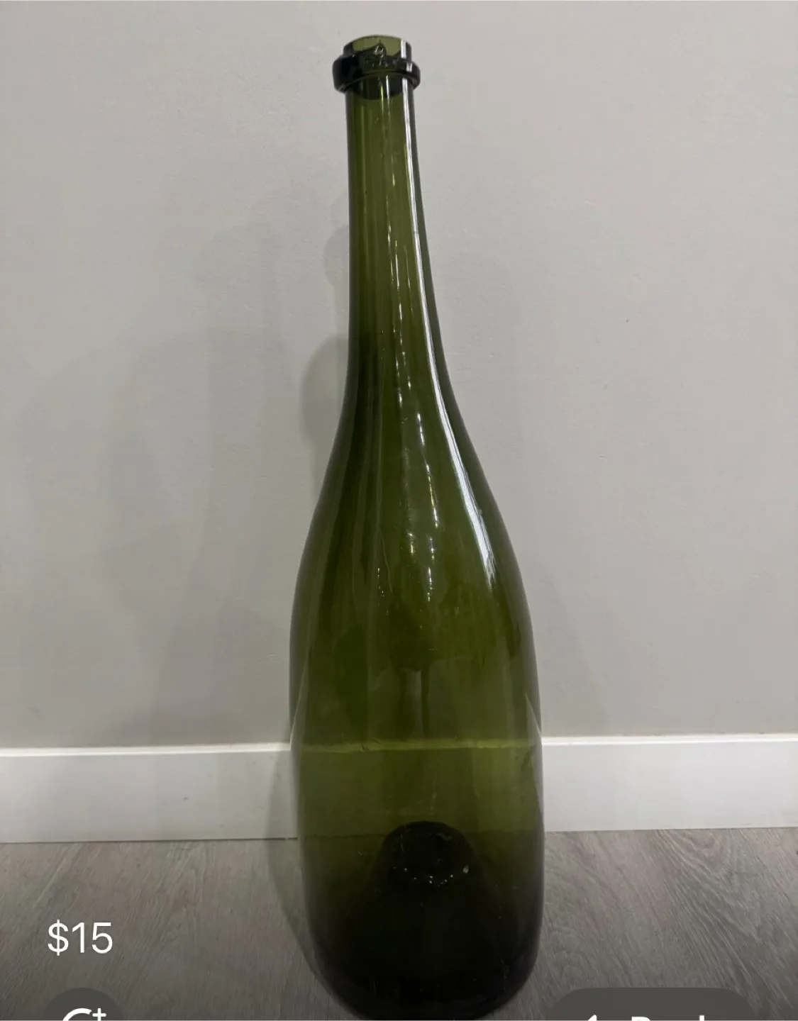 Green Glass Bottle Vase thumbnail