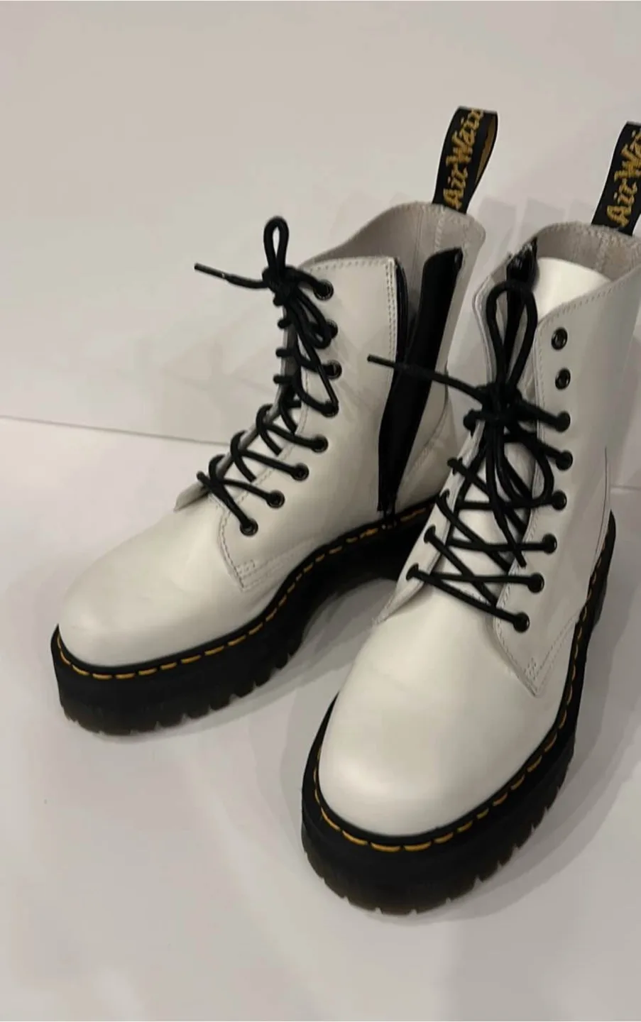 Dr. Martens Jadon Platform Boots - White, US 9 thumbnail