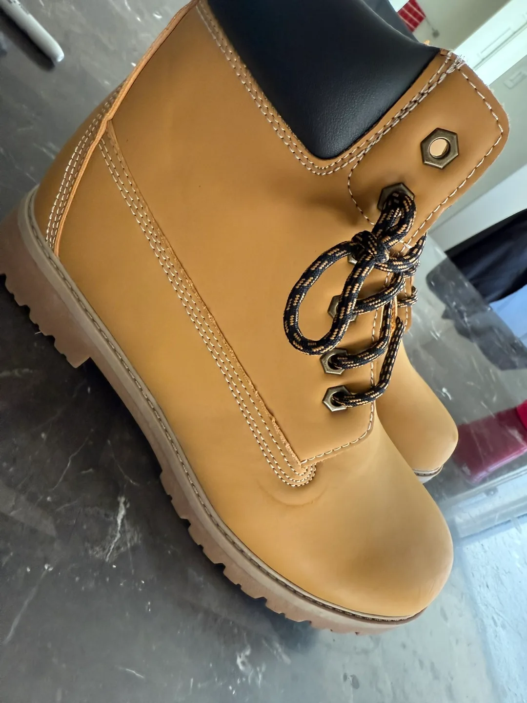 Tan Work Boots - Size 8 thumbnail
