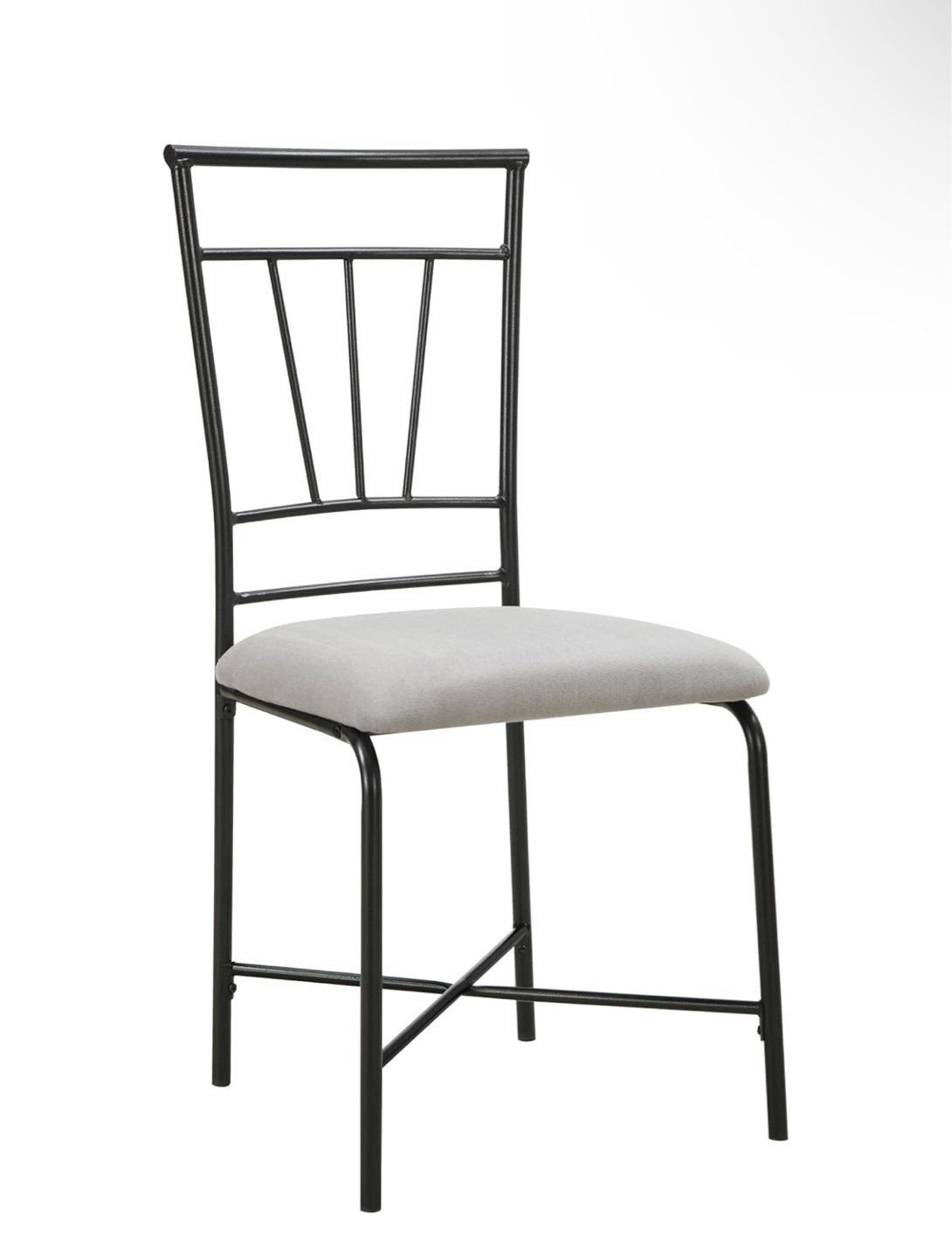 Black Metal Dining Chair w/ Gray Cushion - photo 2