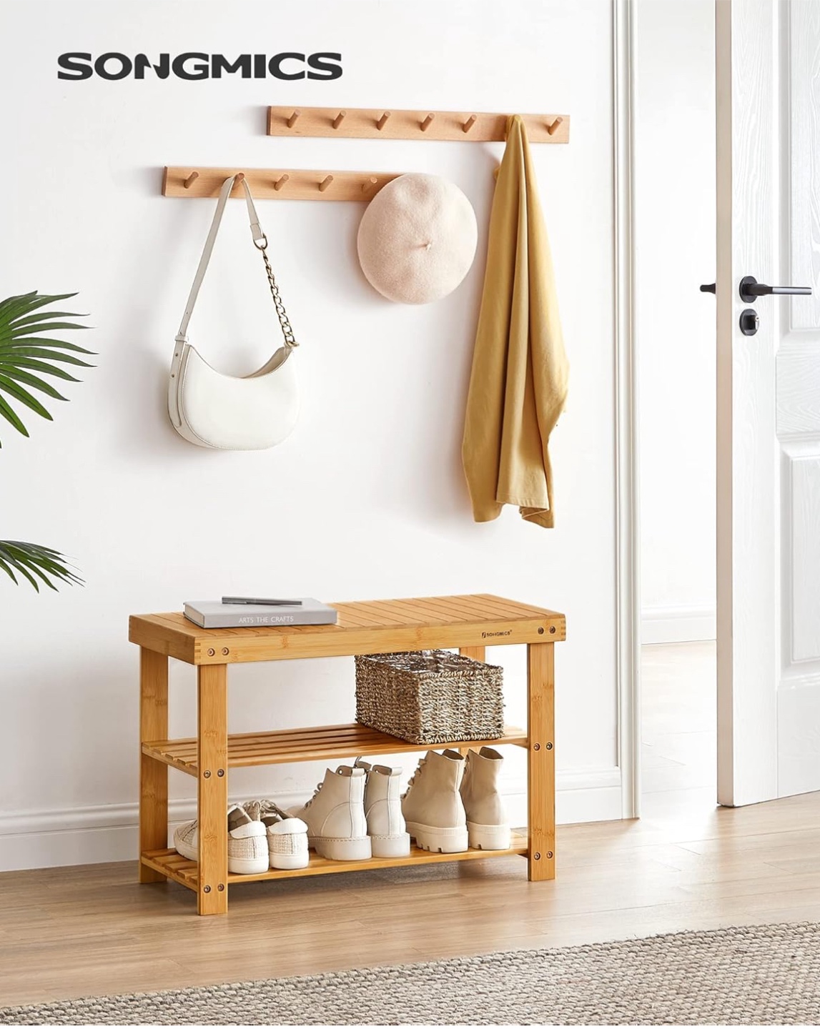 SONGMICS 3-Tier Bamboo Shoe Rack - photo 3
