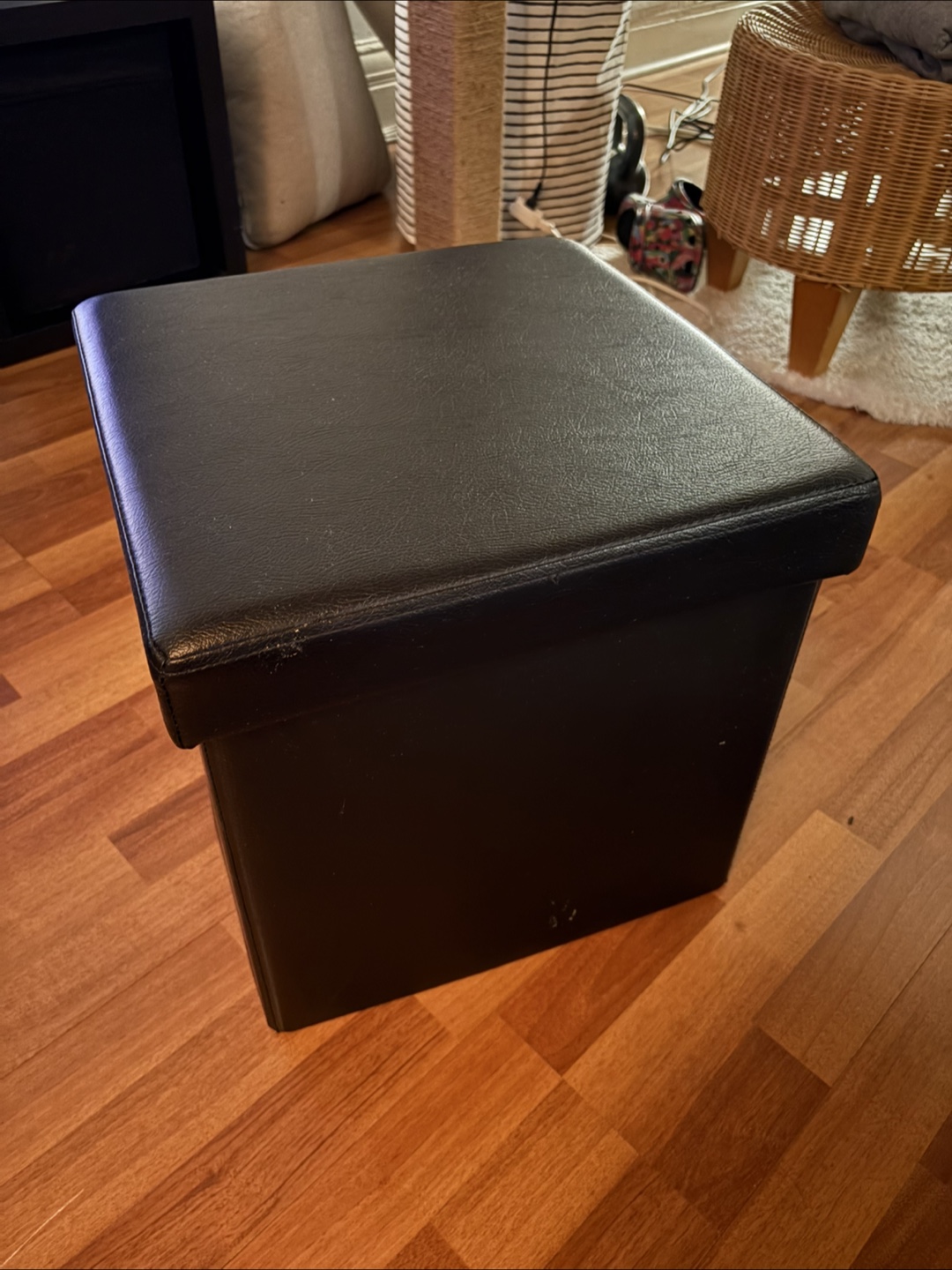 Black Storage Ottoman