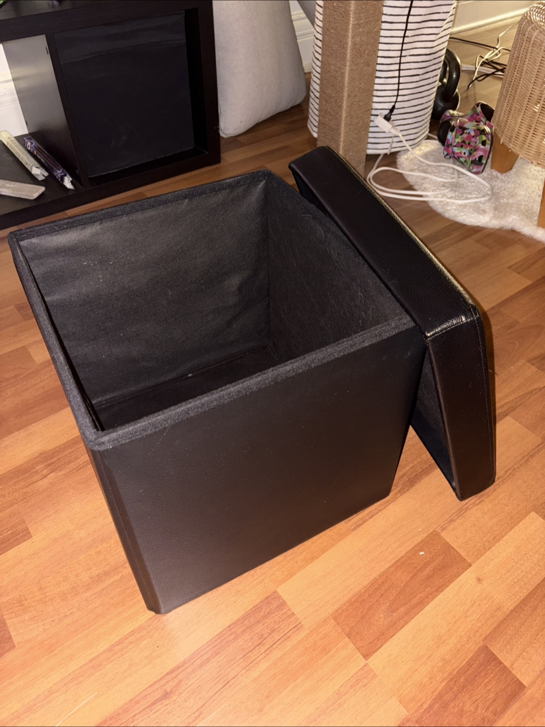 Black Storage Ottoman - photo 2