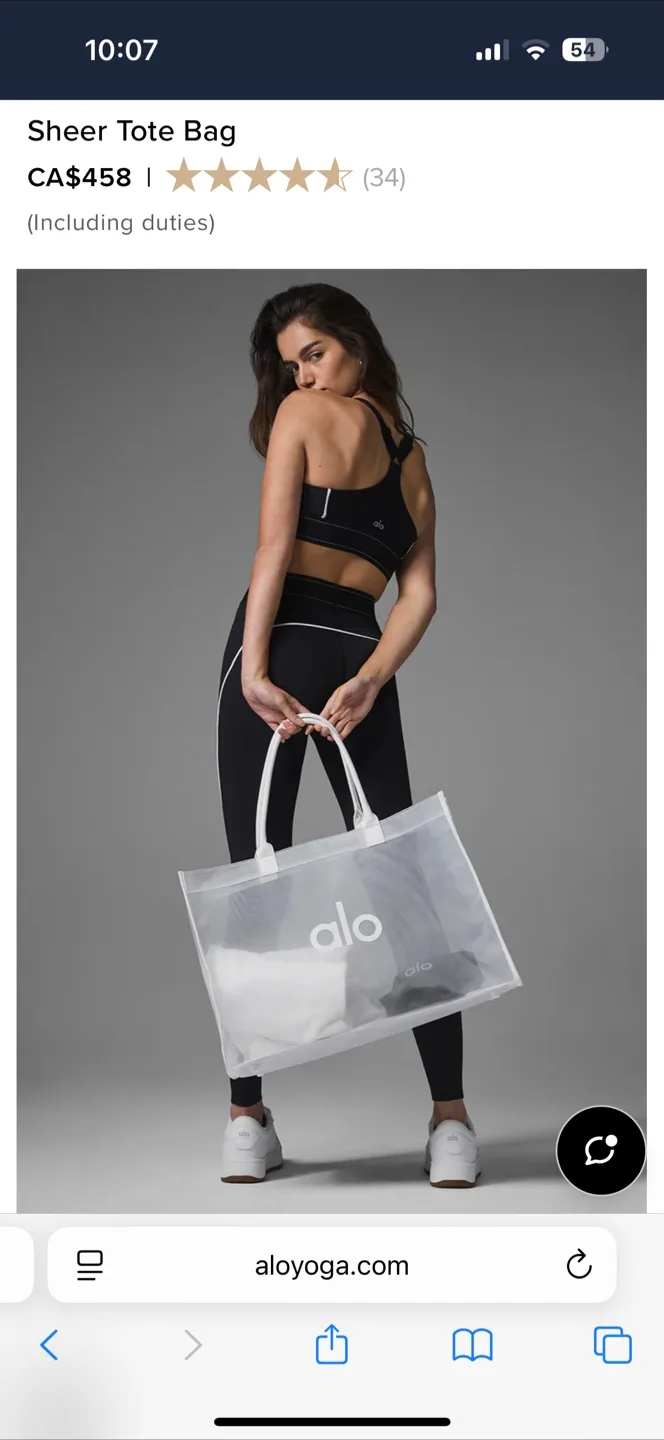 ALO Yoga Sheer Tote Bag - Black/White image indicator(6)