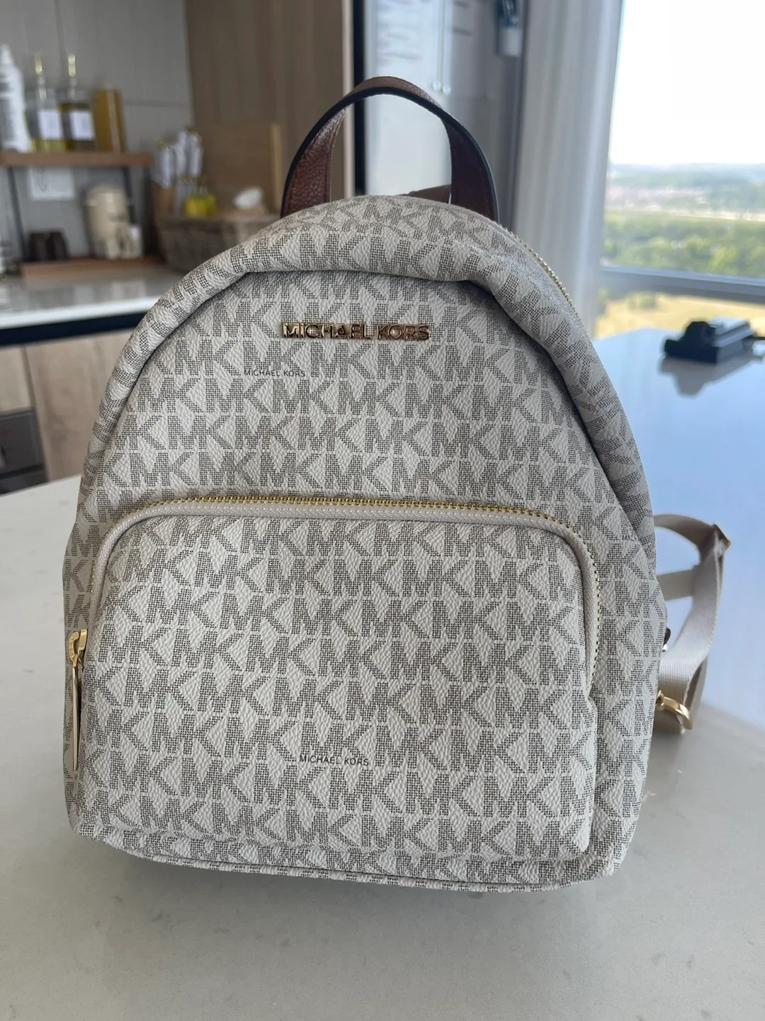 Michael Kors Erin Small Convertible Backpack - Vanilla thumbnail