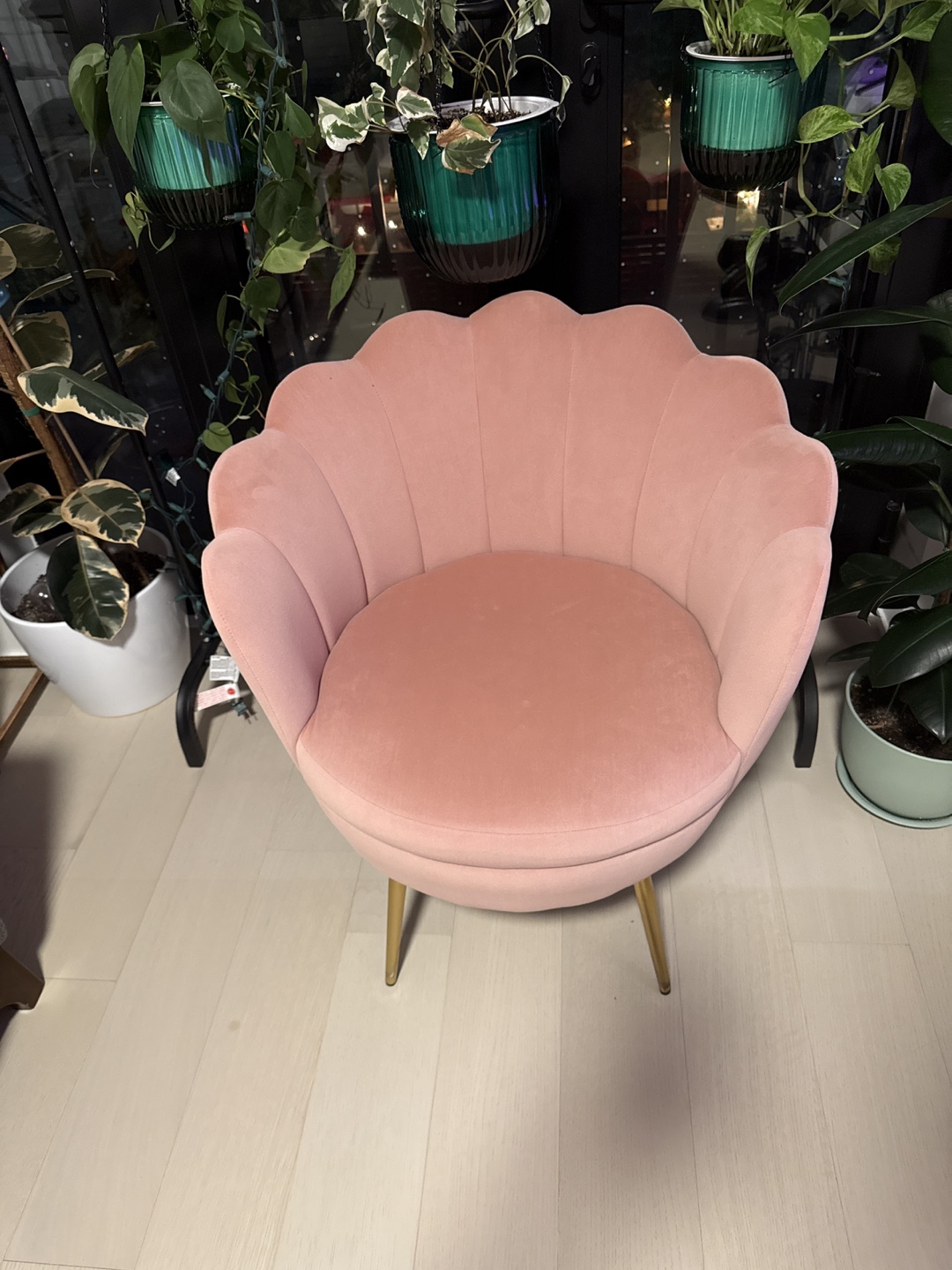 Pink Velvet Accent Chair