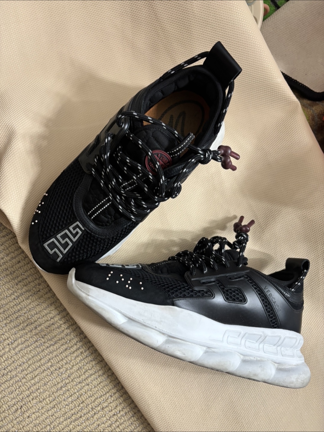 Versace Chain Reaction Sneakers - Black