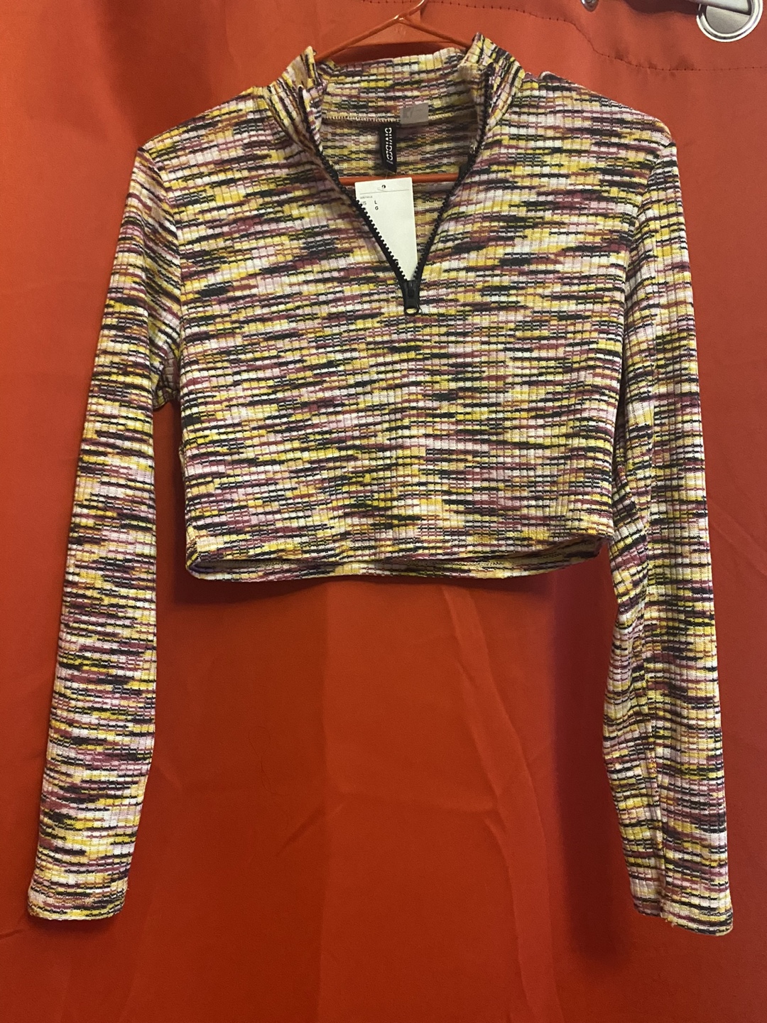 H&M Cropped Long Sleeve Top - Multi Color