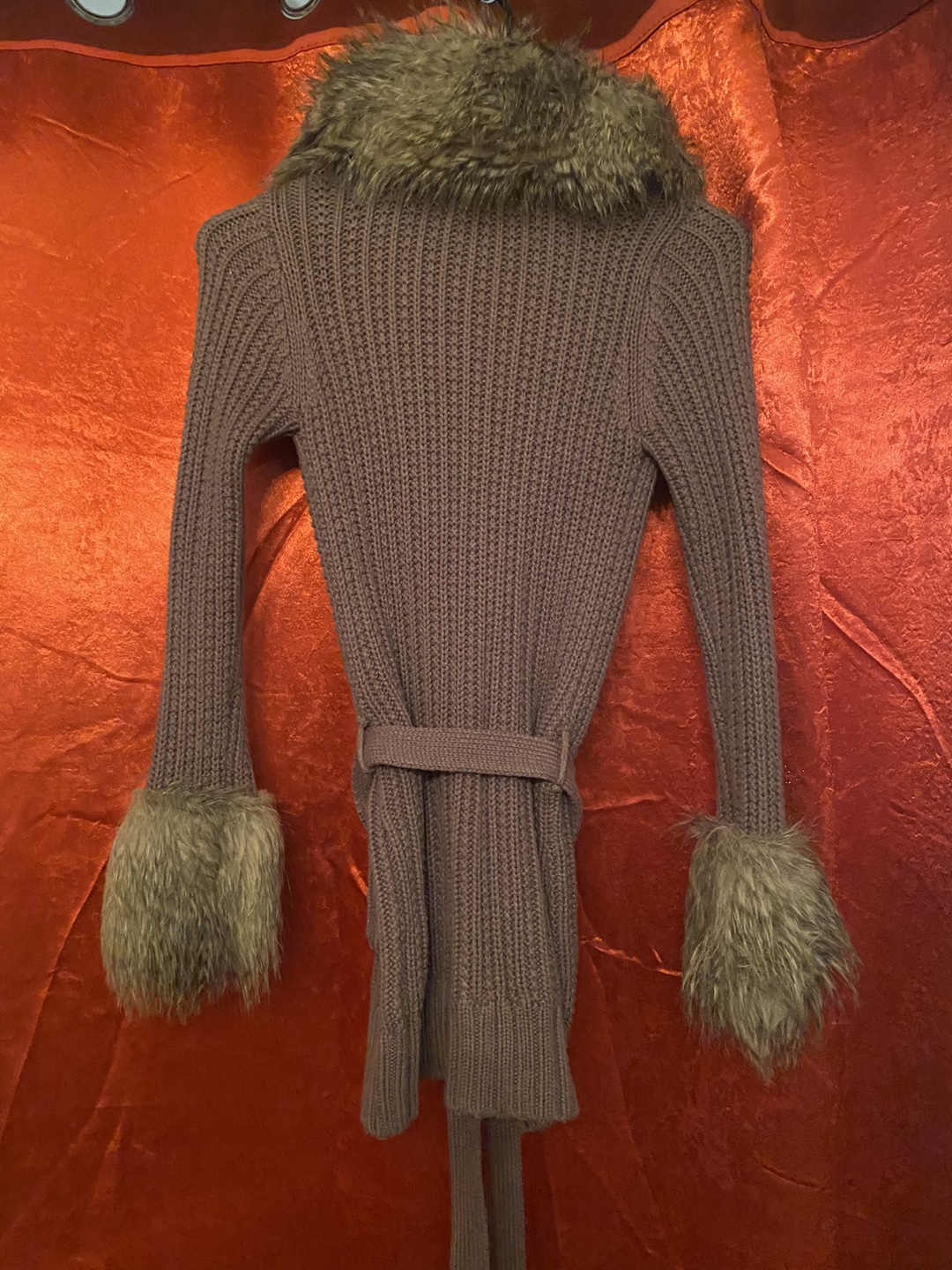 Girls Gap Cardigan w/ Faux Fur Trim - photo 2