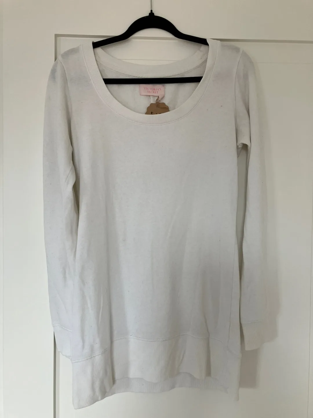 Victoria's Secret White Sweatshirt - Size S thumbnail