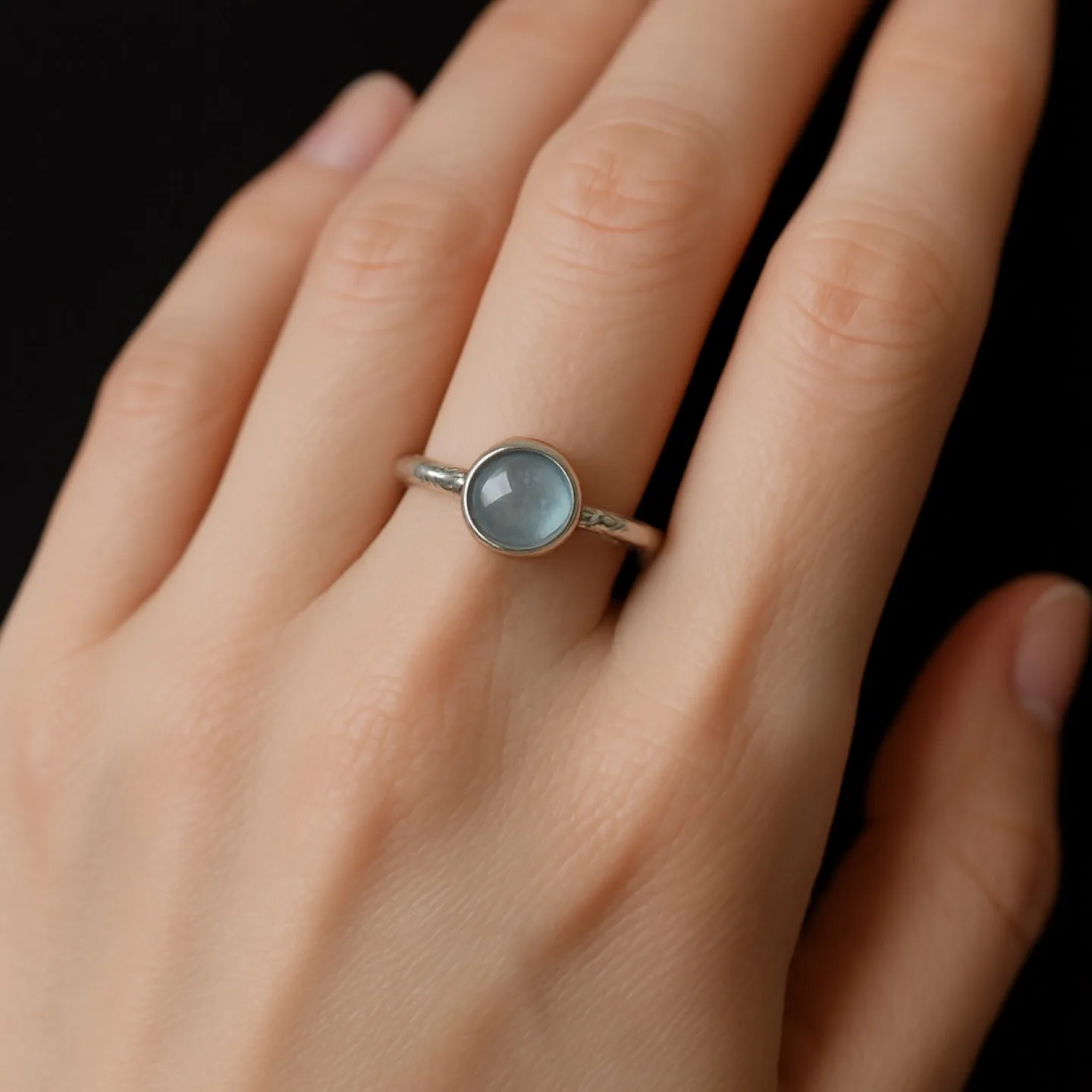 Silver Ring with Light Blue Stone thumbnail