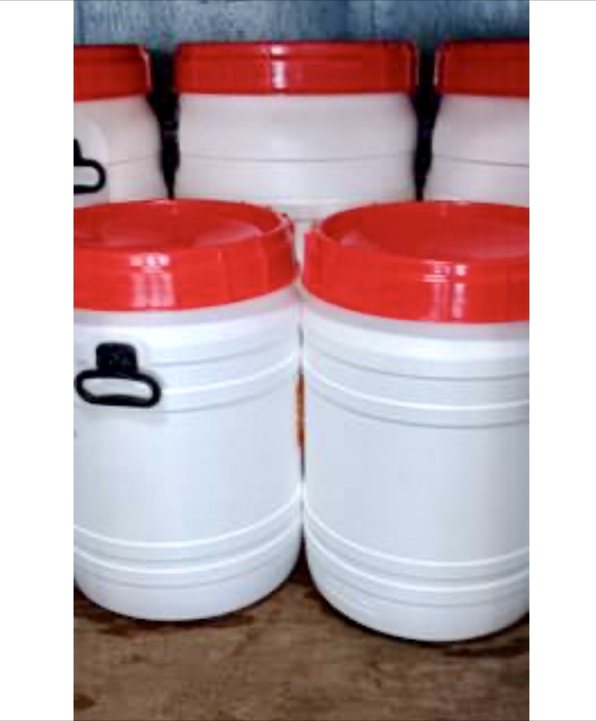 Barrel, Open Head Drum,  a red screw-top lid, black side holders - photo 3