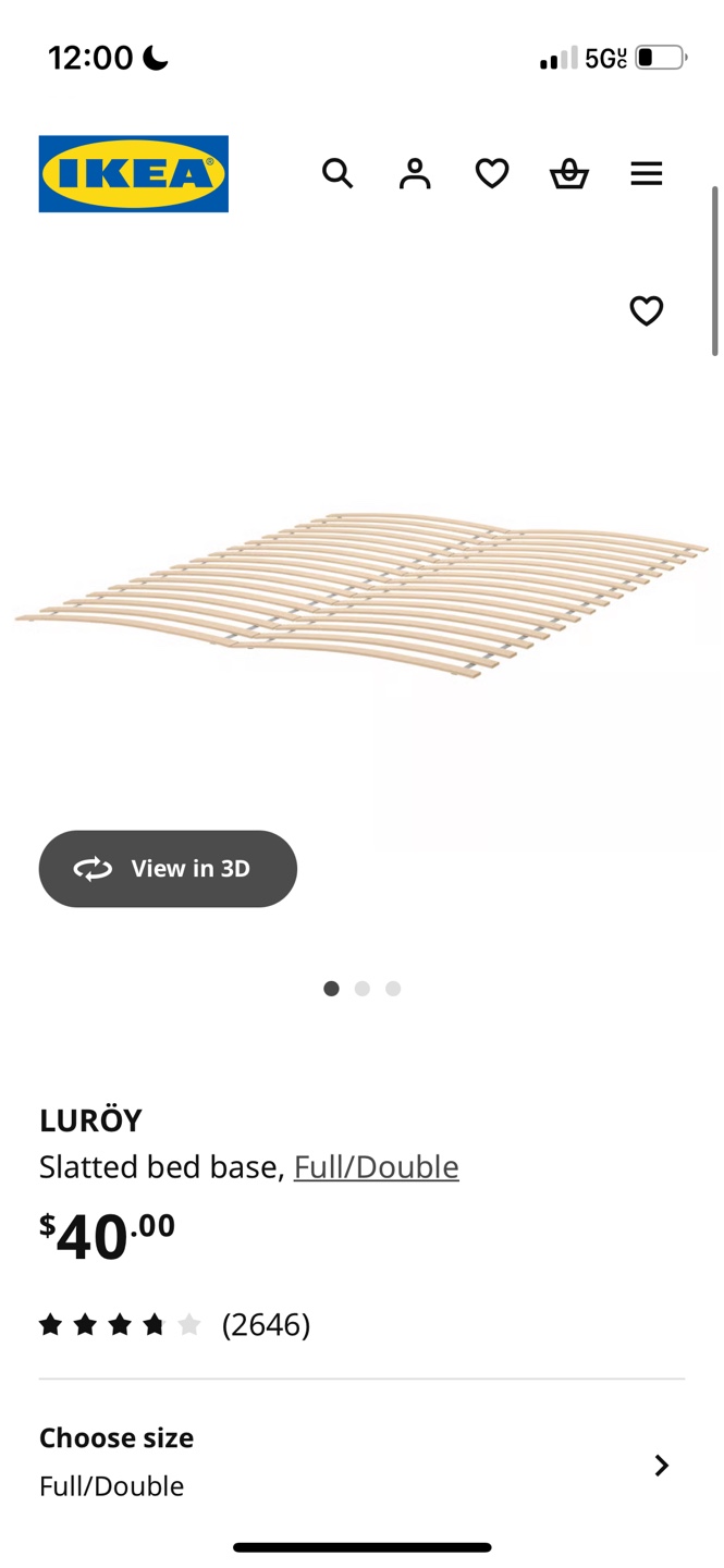 IKEA LURÖY Full/Double Slat Bed Base