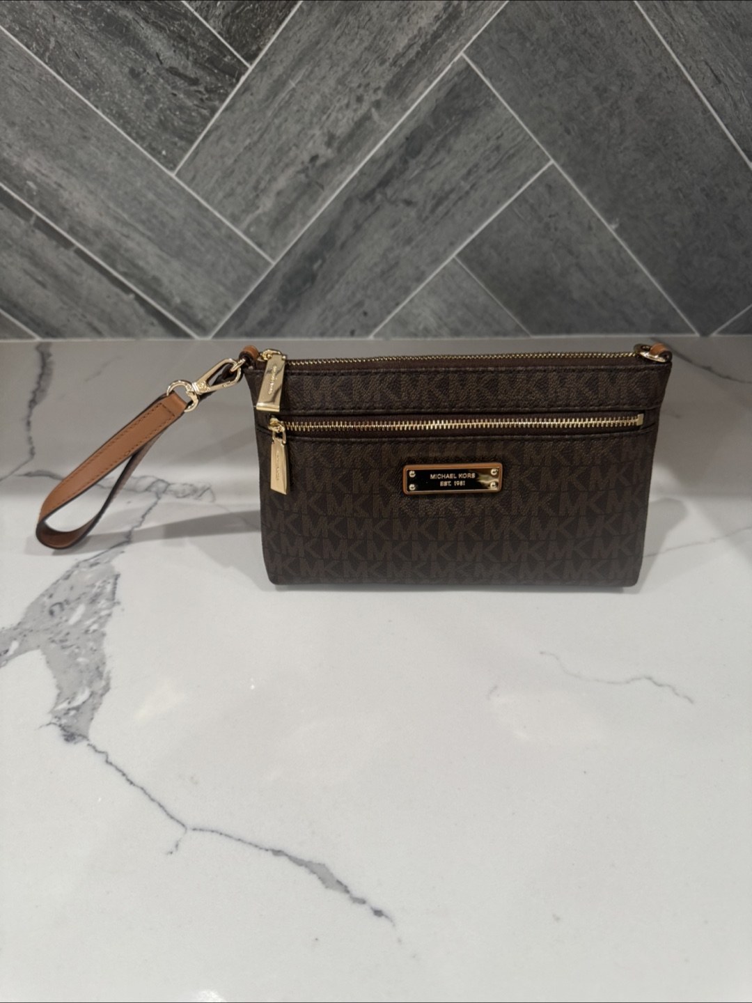 Michael Kors Brown Wristlet