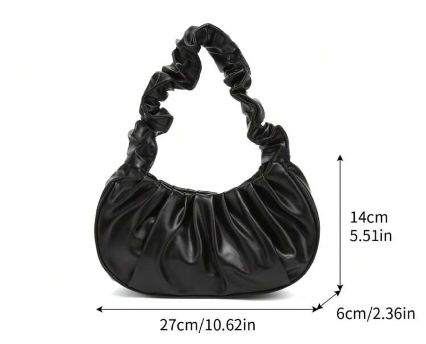 Black Ruched Handle Shoulder Bag - photo 2