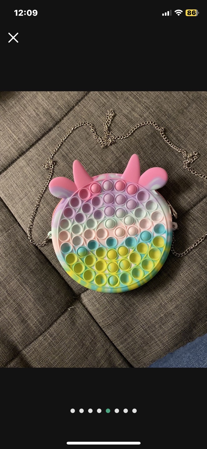 Pop It Purse - Rainbow Cow Design