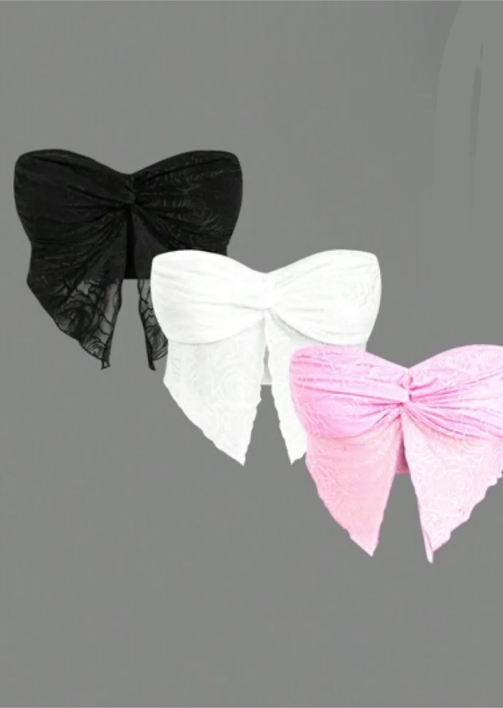 Short Tube-Tops - Pink, White, Black image indicator(5)