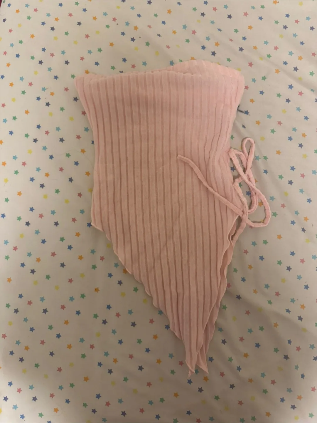 Ribbed Tie Side Tube Top - Beige, Pink, Black