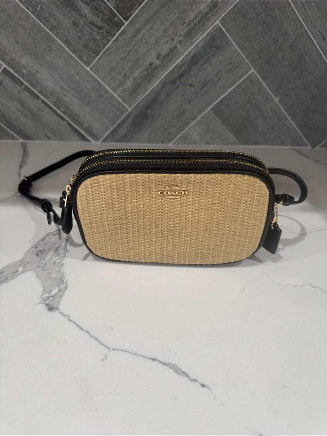Coach Straw Camera Bag