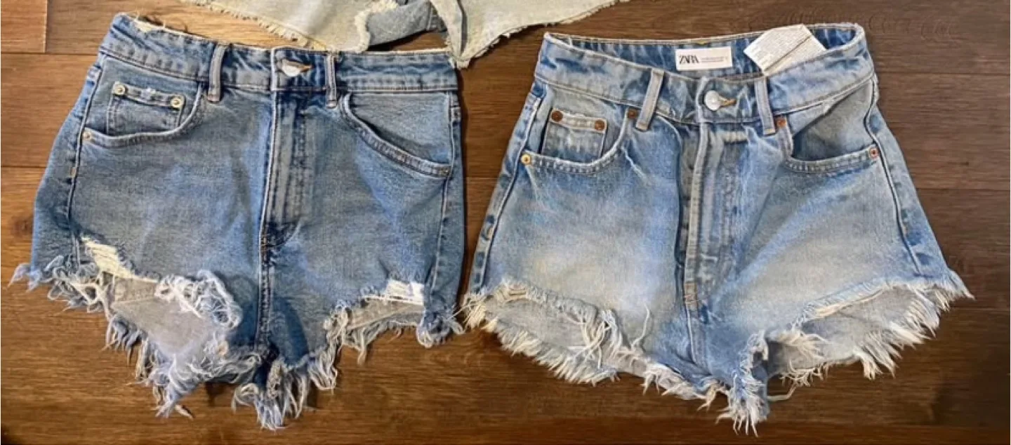Zara Denim Frayed Shorts
