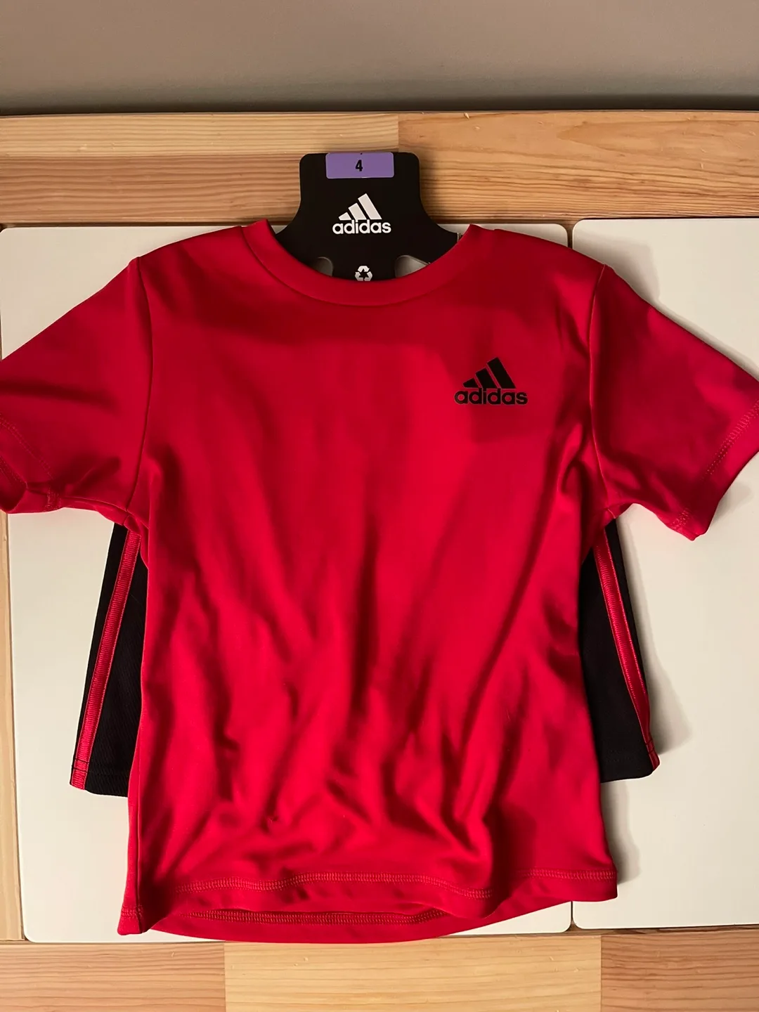 Adidas Kids' Red & Black Outfit - Size 4