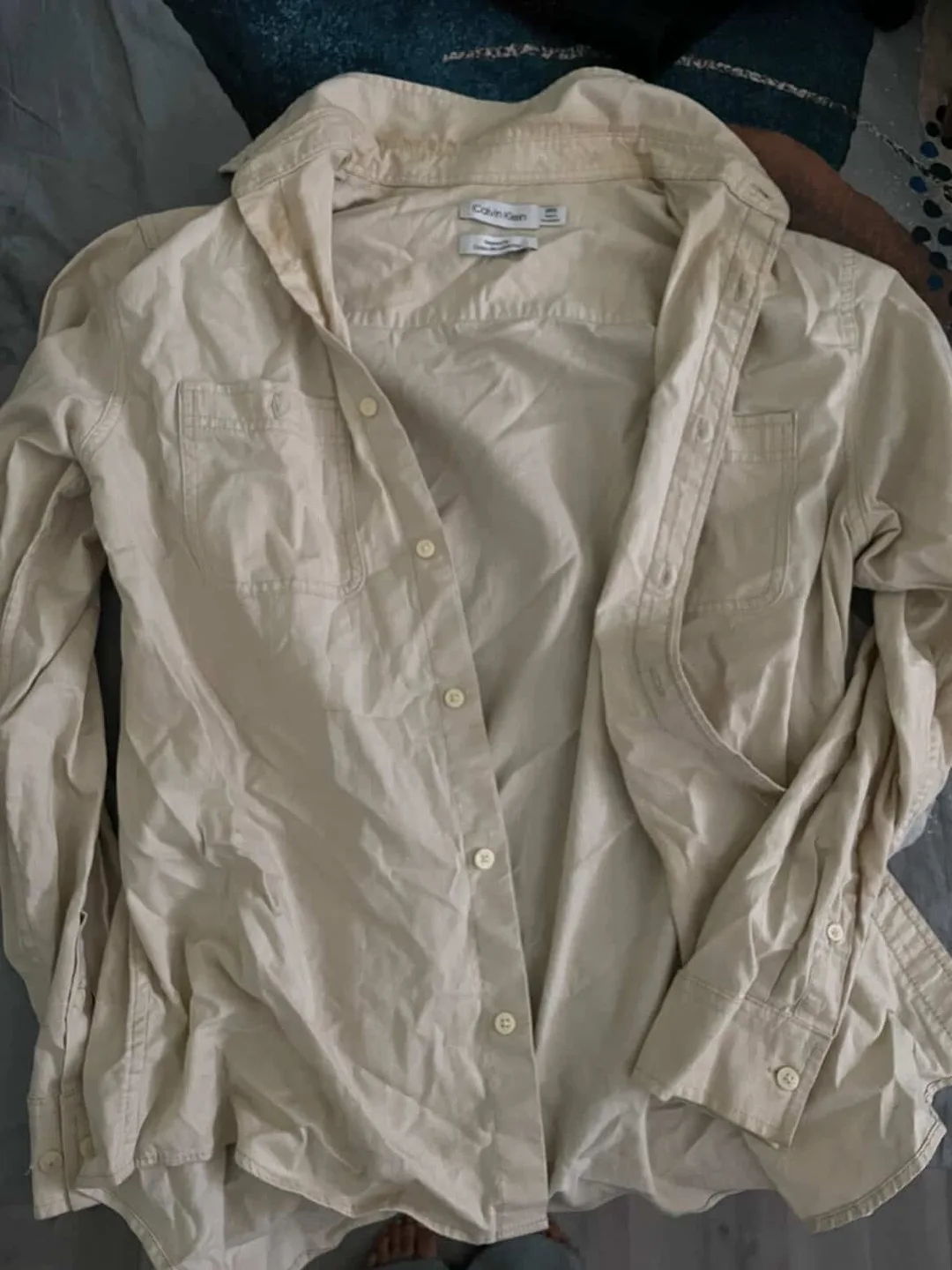 Calvin Klein Beige Button-Up Shirt thumbnail
