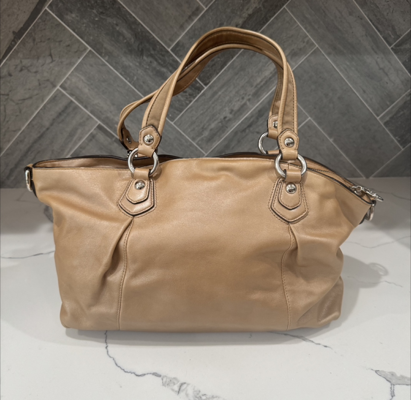 Coach Leather Satchel Handbag - photo 3
