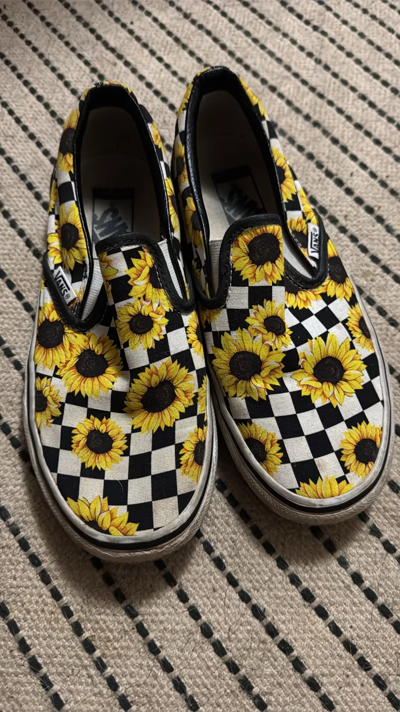 🌻 Vans Sunflower & Checkered Sneakers 🌻 thumbnail