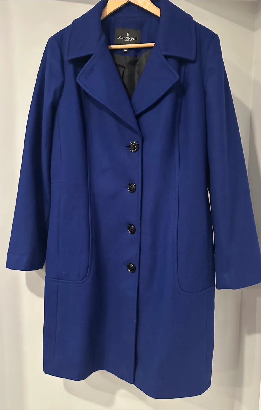 London Fog Blue Wool Blend Coat - XL thumbnail