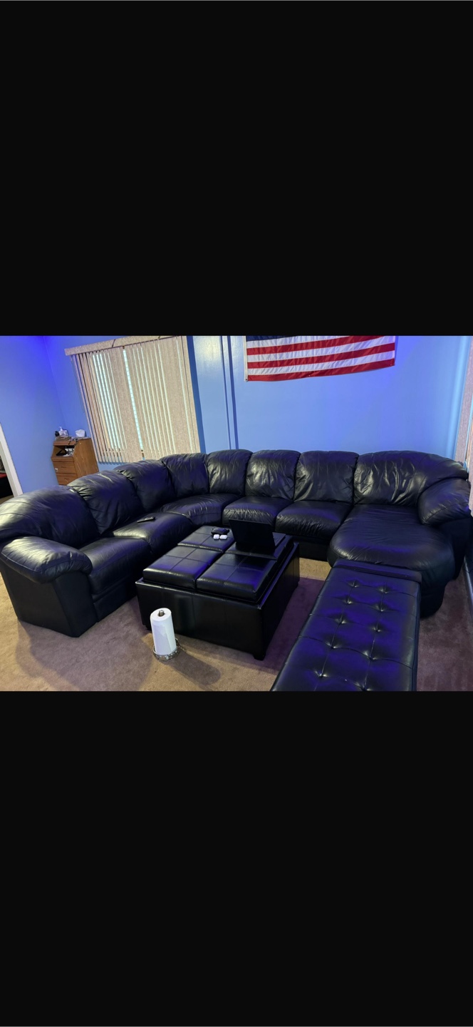 Black Leather Sectional Sofa