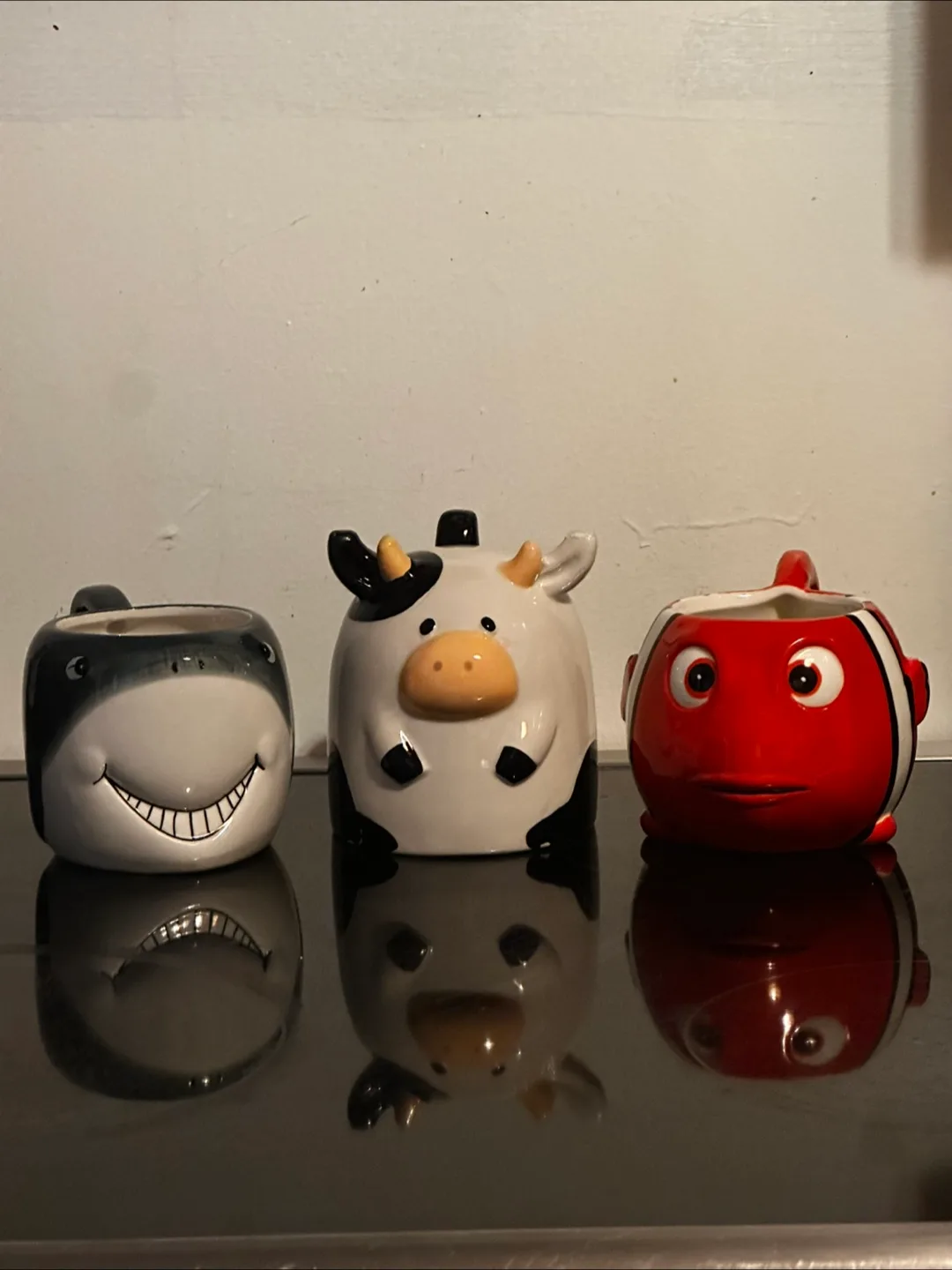 Set of 3 Animal Mugs (Nemo, Shark, Cow) thumbnail
