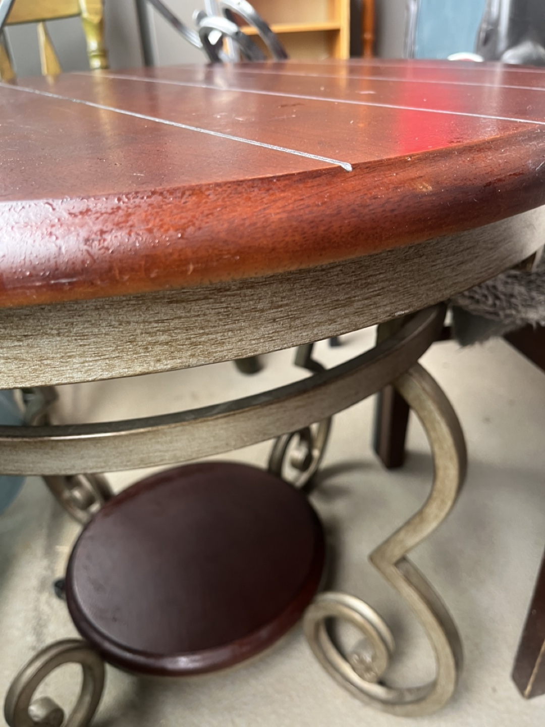 Round Wood Dining Table moving sale - photo 3