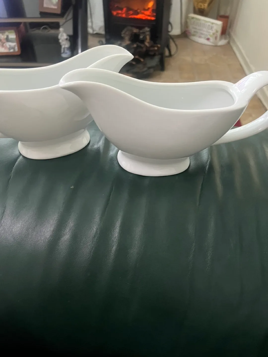 White Ceramic Gravy Boats - Set of 2 thumbnail