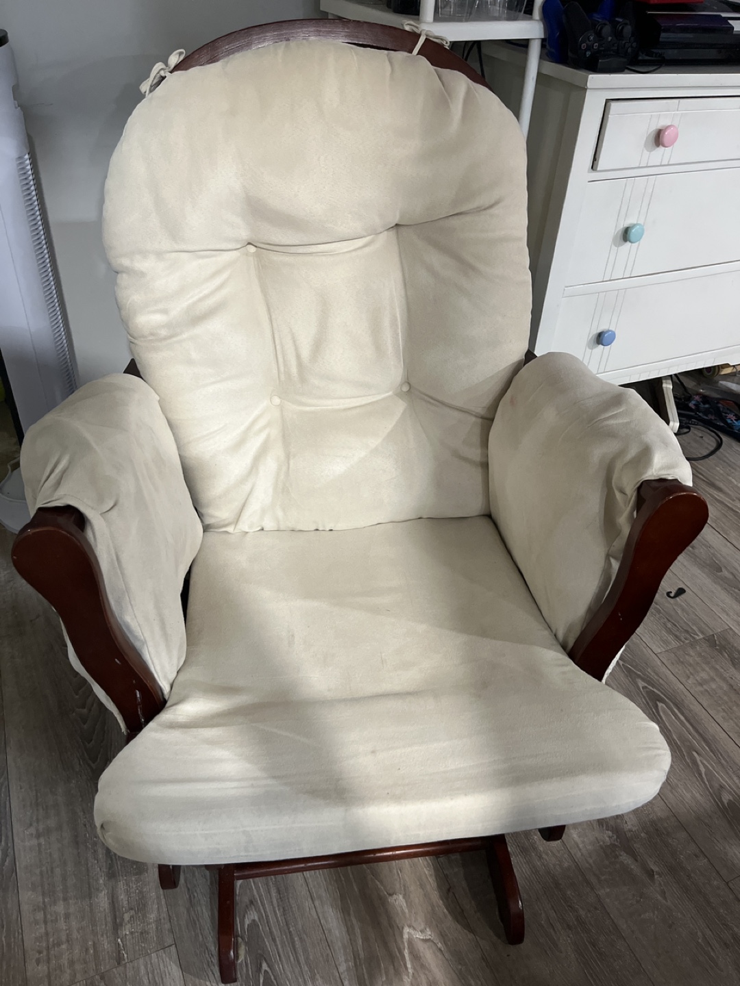 Beige Rocking Chair with Cushions