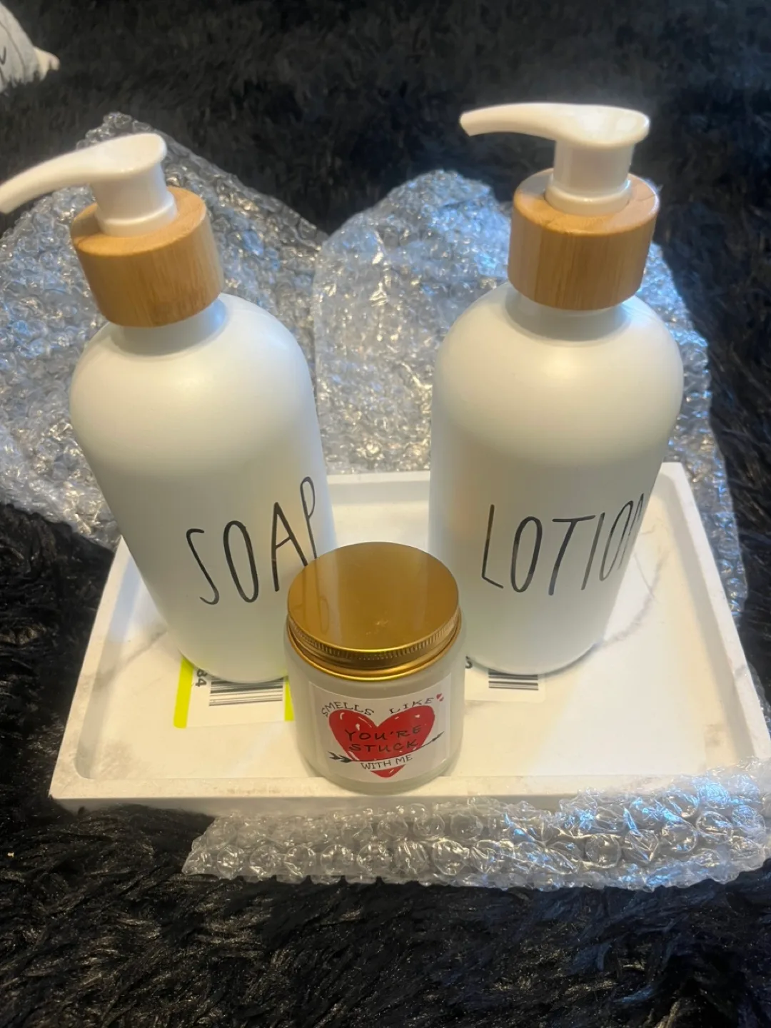 Rae Dunn Soap & Lotion Dispensers with Candle thumbnail