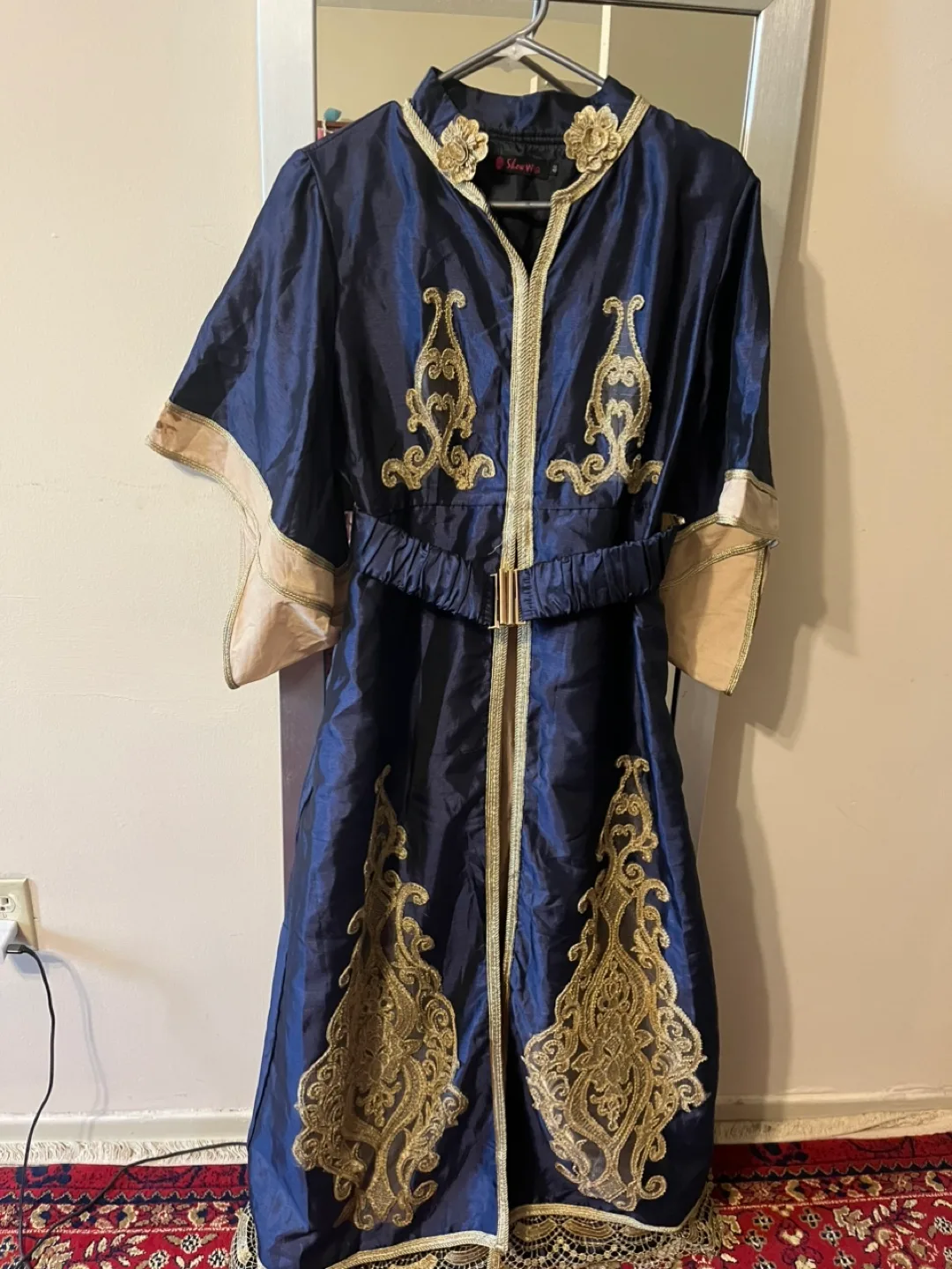 Shine Wu Navy Blue Embellished Dress image indicator(2)