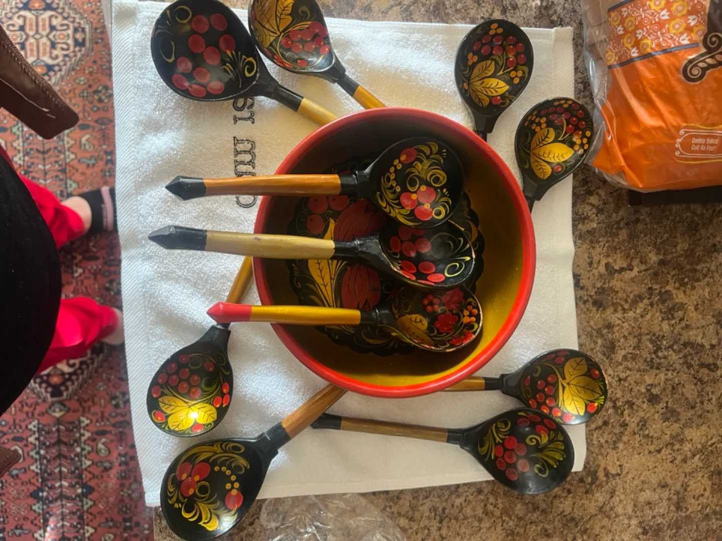 Hand-Painted Wooden Spoons and Bowls image indicator(2)