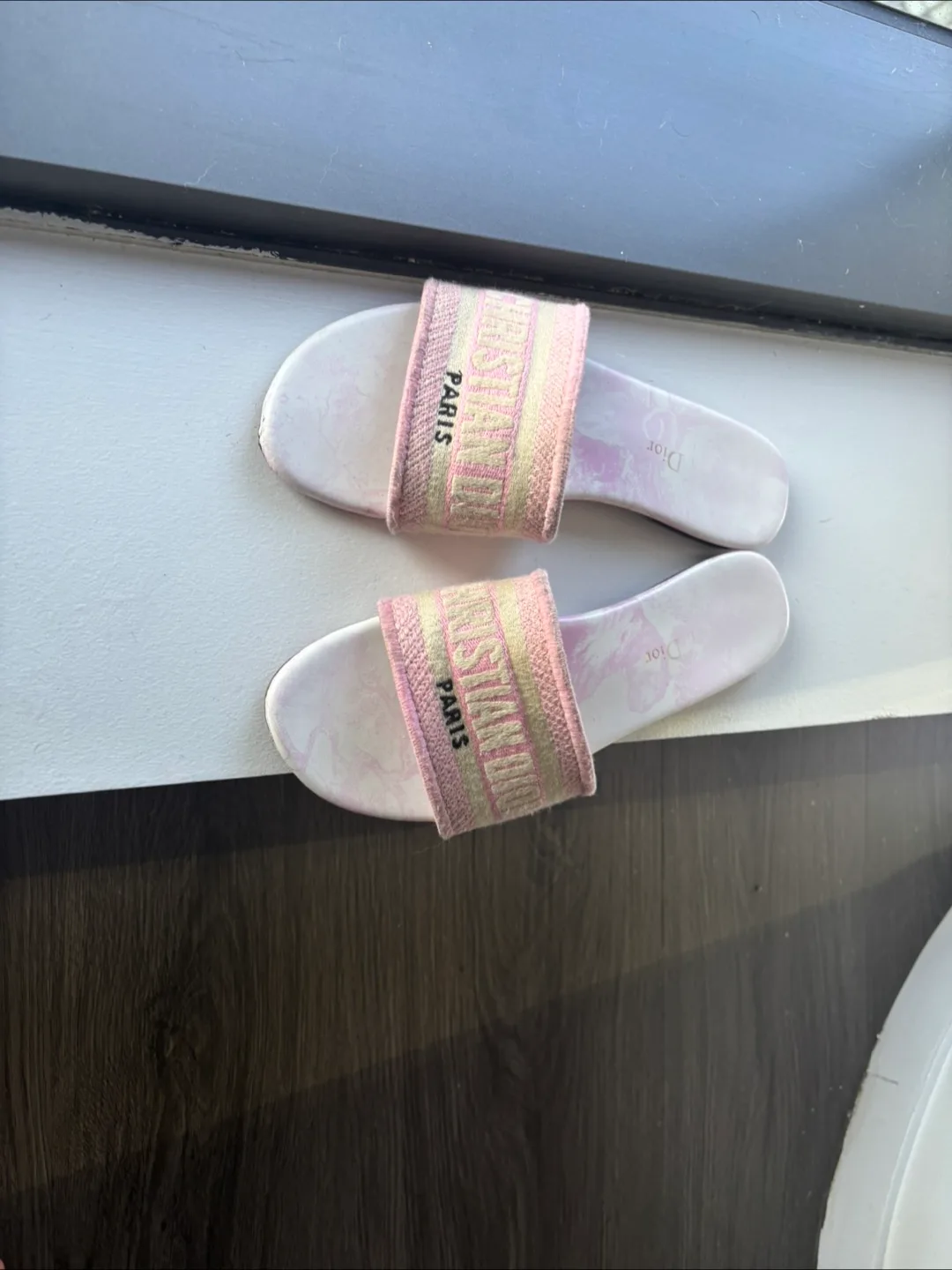 Dior Pink Christian Dior Paris Slides Size 38 thumbnail