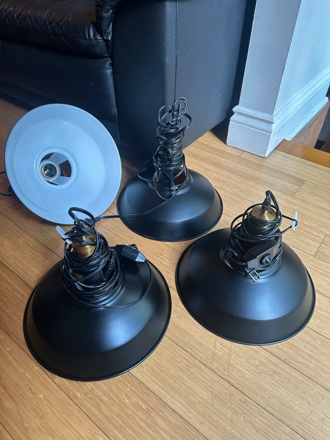 4 VINTAGE INDUSTRIAL STEEL CEILING PENDANT LAMPS MODERN LIGHT thumbnail