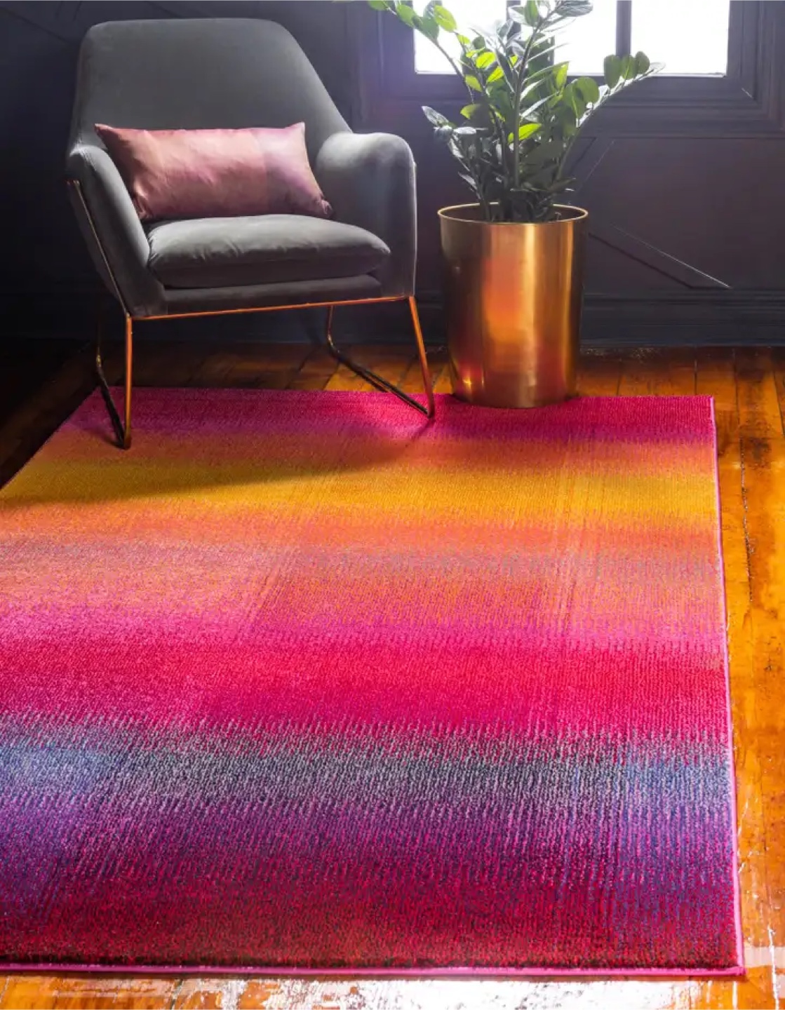 3' 3 x 5' 3 Colorful Rug with Rug Pad