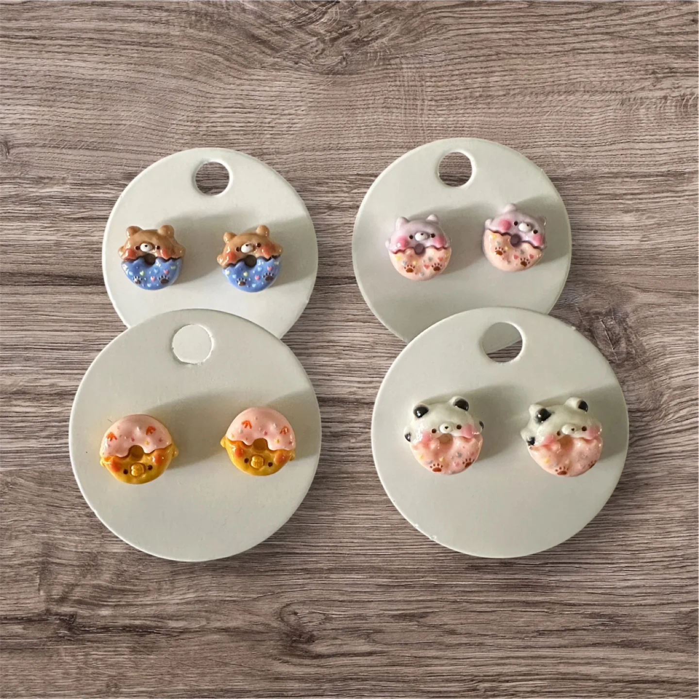 Cute Donut Animal Stud Earrings thumbnail