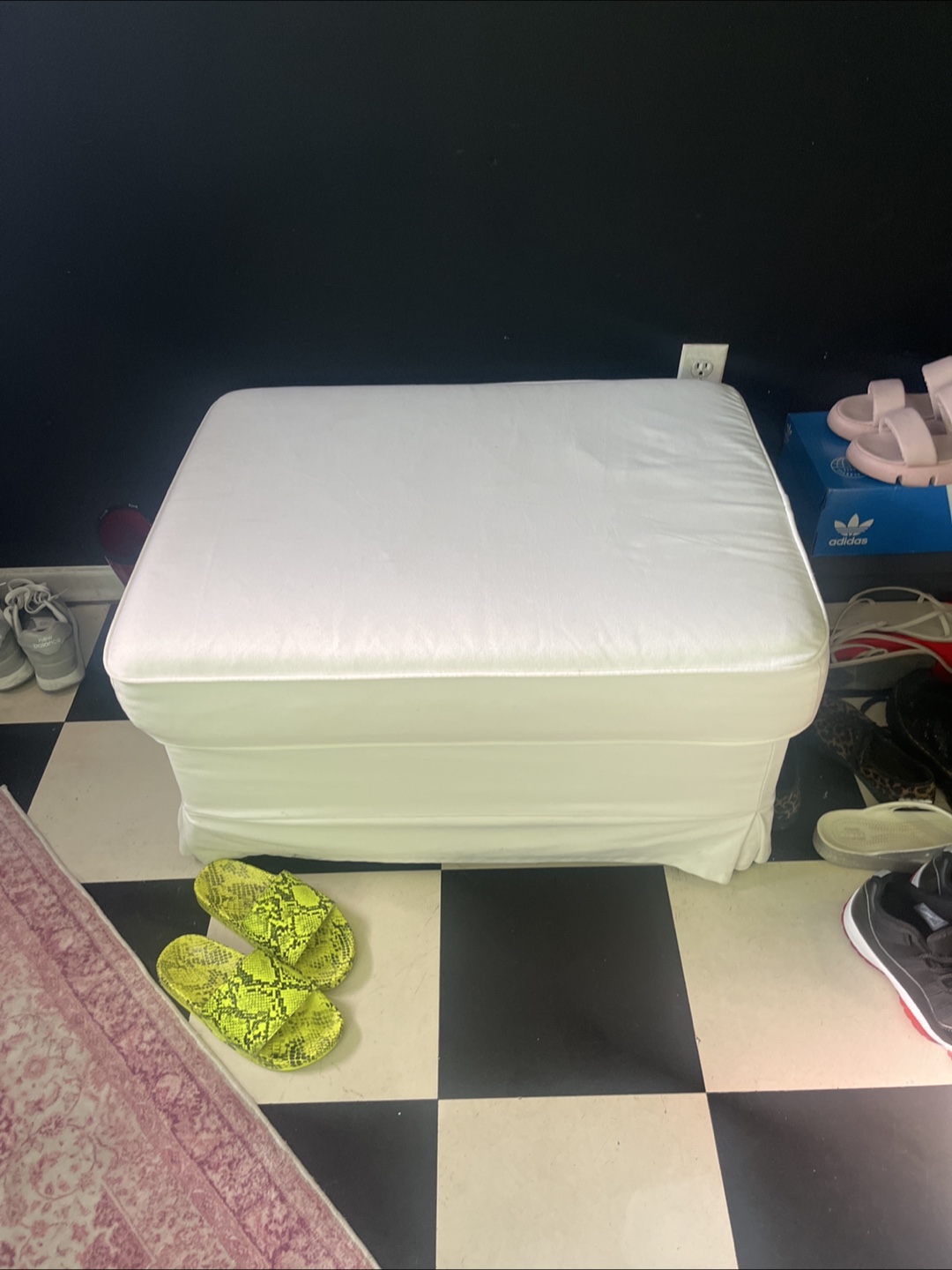 White Storage Ottoman