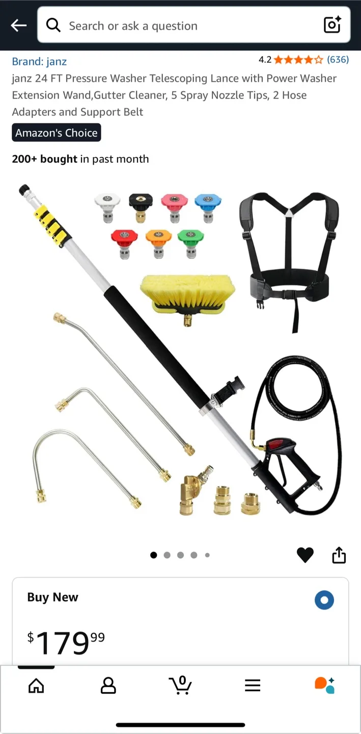 24 FT Pressure Washer Telescoping Lance with Power Washer Exten thumbnail