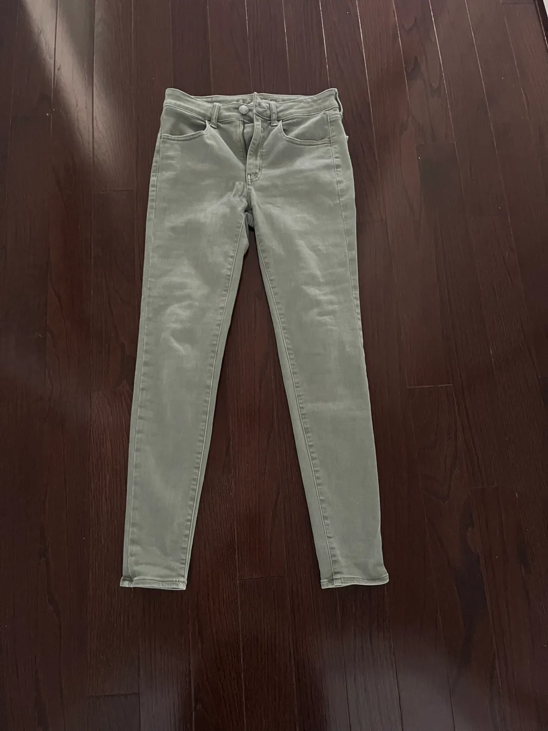 American Eagle Olive Green Jeggings thumbnail